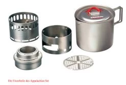 Evernew Ti Mug Pot 500 Stove Set Aka Appalachian Set -Wildnis Ausstattung eca268r