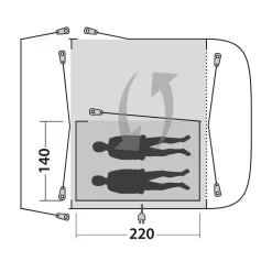 Vorzelt-Schlafkabine Outwell Innerzelt Newburg 240 / Waystone 240 -Wildnis Ausstattung outwell inner newburg 240 groesse massagaben schlaf kabine 1000 1 21764